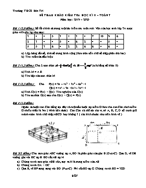 Đề tham khảo kiểm tra học kì II môn Toán Lớp 7 - Năm học 2019-2020 - Trường THCS Đức Trí